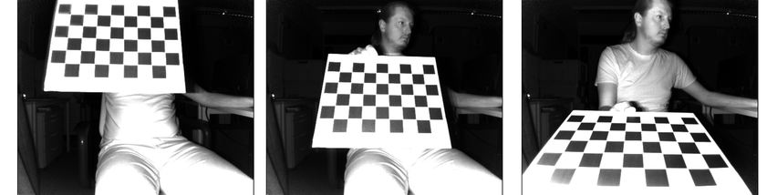 Chessboard shots for the calibration of the Kinect v2