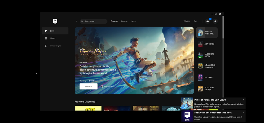 Screenshot of Epic Games Launcher after Installation