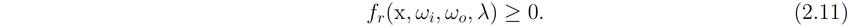 Bidirectional Reflectance function Not Negative Formula