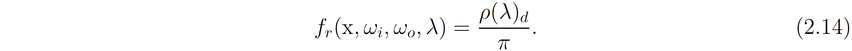 Lambertian Reflector BRDF Formula